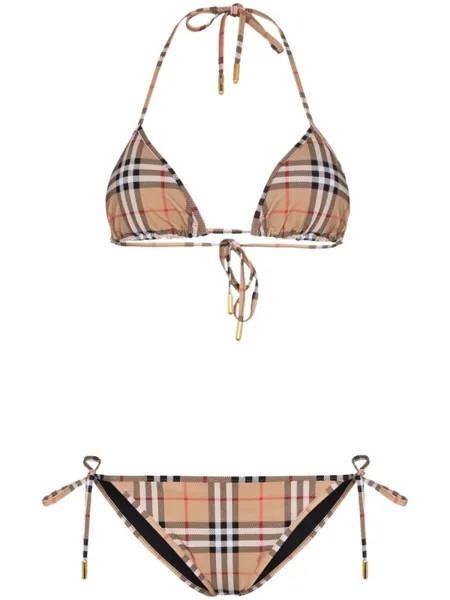 Burberry бикини в клетку Vintage Check, коричневый