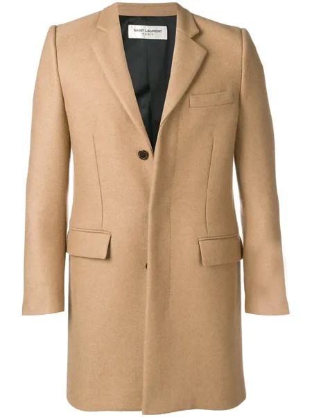 Saint Laurent однобортное пальто