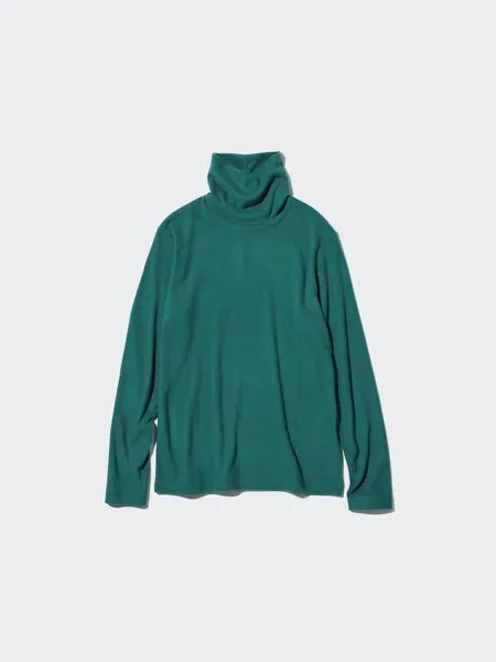 Водолазка из флиса heattech Uniqlo, зеленый