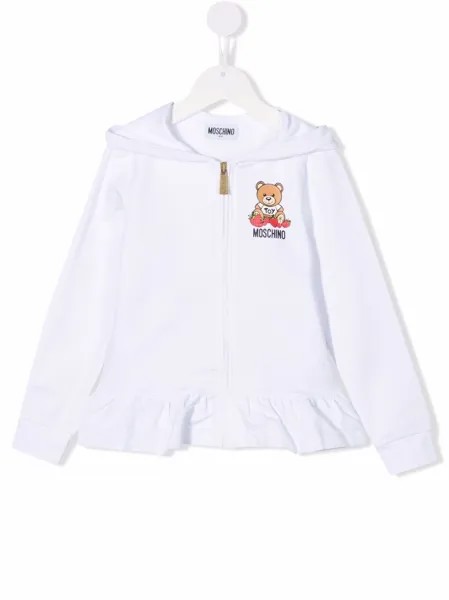 Moschino Kids худи на молнии с принтом
