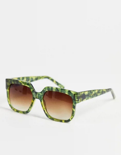 Квадратные солнцезащитные очки в стиле oversized AJ Morgan Bianca-Зеленый цвет