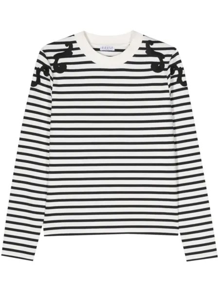 Полосатая толстовка с вышивкой Claudie Pierlot, белый