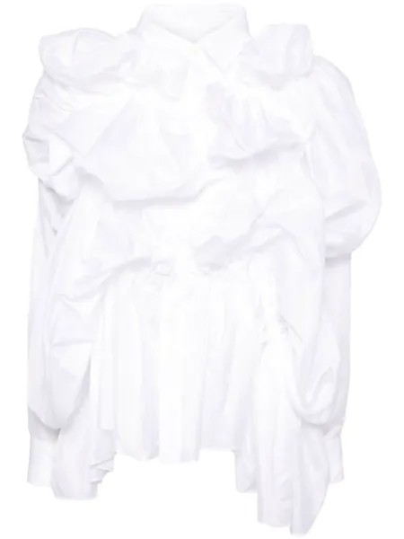 Comme Des Garçons рубашка со сборками, белый