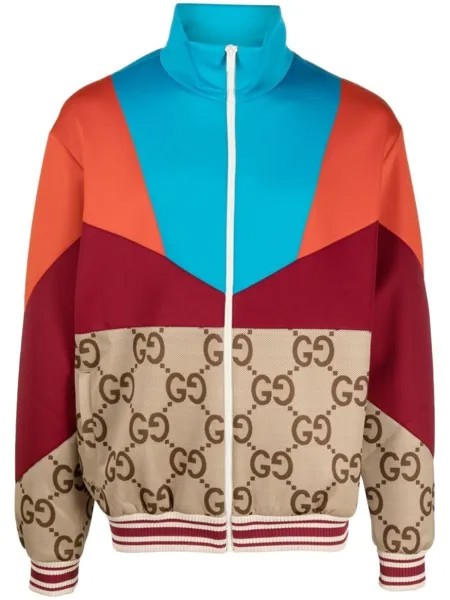 Gucci спортивная куртка в стиле колор-блок, нейтральный цвет