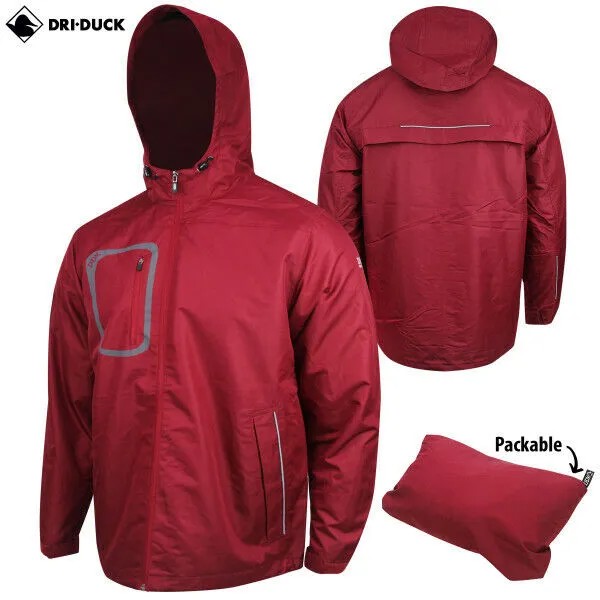 Dri Duck Dri Pack Packable Fisher Rain Jacket — Размер XL — Гранатовый красный цвет НОВИНКА!