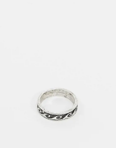 Серебристое волнообразное кольцо в стиле 90-х ASOS DESIGN-Серебристый