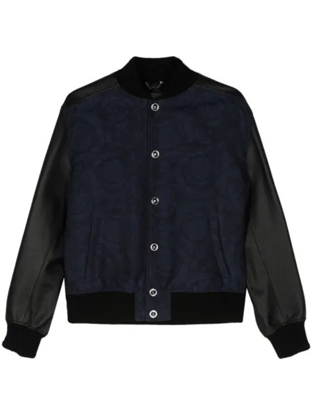 Versace бомбер с жаккардовым узором Barocco, синий