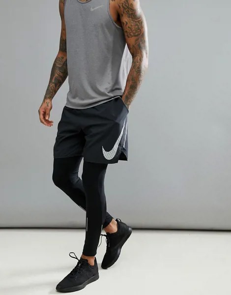 Черные шорты со светоотражающей отделкой (7 дюймов) Nike Running Flex 899498-010-Черный