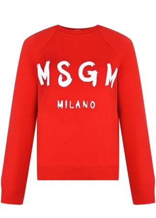 Красный джемпер с логотипом MSGM