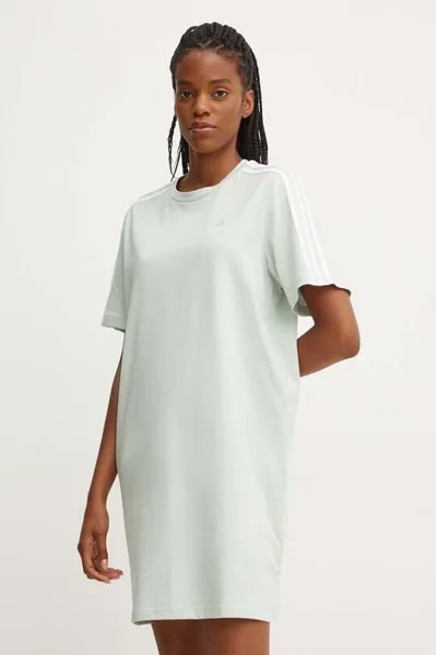 Хлопковое платье Essentials adidas, зеленый