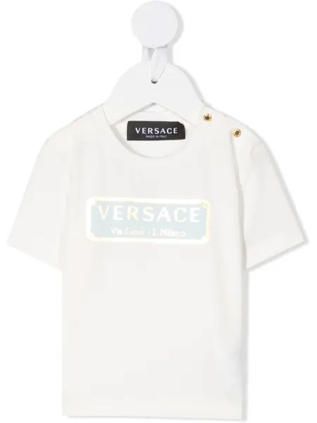 Versace Kids футболка с круглым вырезом и логотипом