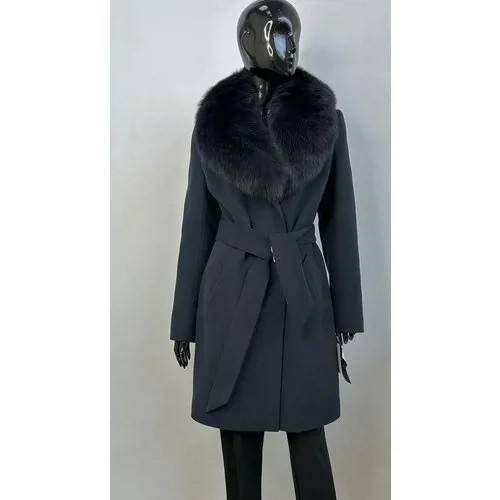 Зимнее пальто женское. Зимнее пальто с натуральным мехом. Пальто женское классическое. Размер 46-48
