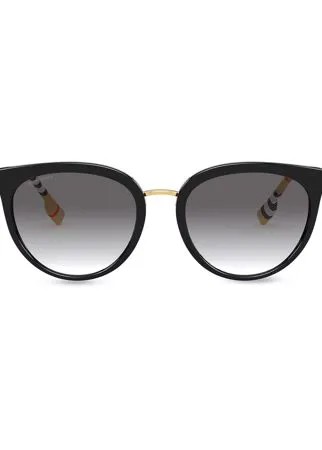 Burberry Eyewear солнцезащитные очки в оправе с клетчатыми дужками