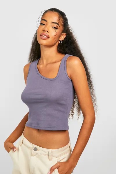 Асимметричный жилет basic rib Boohoo, сиреневый