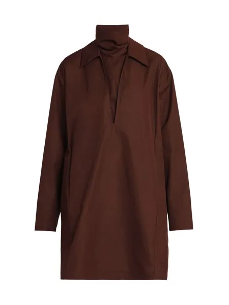Платье-рубашка с объемным воротником Jil Sander, коричневый
