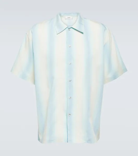 Полосатая рубашка для боулинга оверсайз Commas, синий