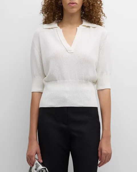 Трикотажный топ-поло Reeve Proenza Schouler, цвет Off White