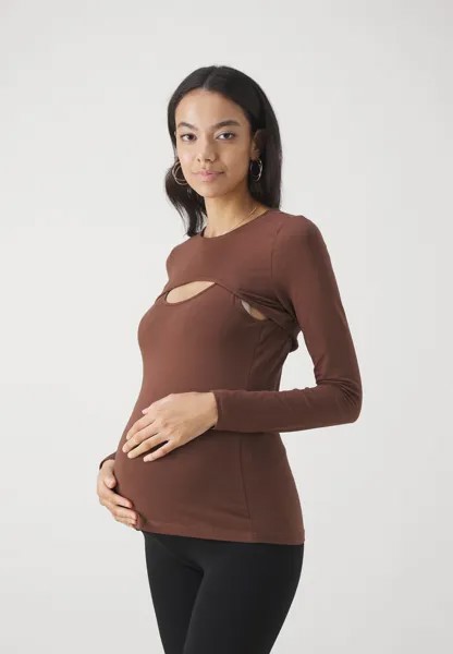 Блузка с длинными рукавами Even&Odd Maternity, коричневый