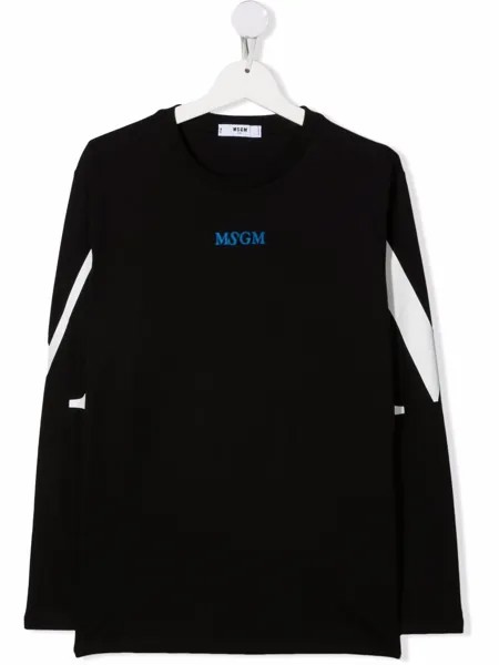 MSGM Kids футболка с длинными рукавами и логотипом