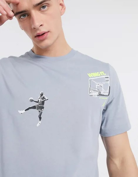 Серая футболка Nike Jordan-Серый