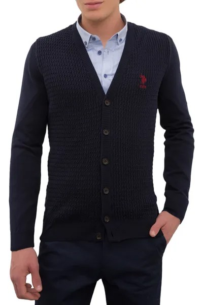 Кардиган мужской U.S. POLO Assn. G081GL0TH0GROVERSK9 синий S