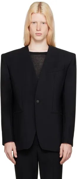 Черный пиджак без воротника Mugler