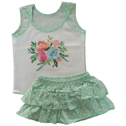 Комплект одежды  Три ползунка для девочек, майка и шорты, повседневный стиль, размер 86, зеленый