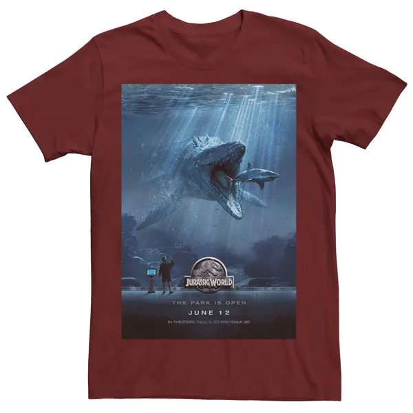 Мужская футболка с постером фильма Mosasaurus Jurassic World