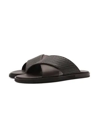 Кожаные шлепанцы Ermenegildo Zegna