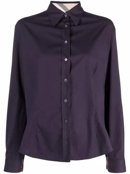 Burberry Pre-Owned рубашка 2000-х годов с широким воротником