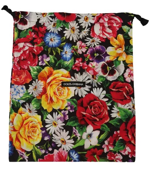 DOLCE - GABBANA Сумка-пылесборник с разноцветным цветочным принтом и шнурком, 39см x 40см