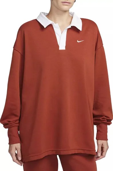 Женская футболка-поло большого размера с длинными рукавами Nike Sportswear Essential