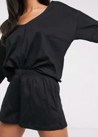 Черные шорты от пижамы ASOS DESIGN-Черный