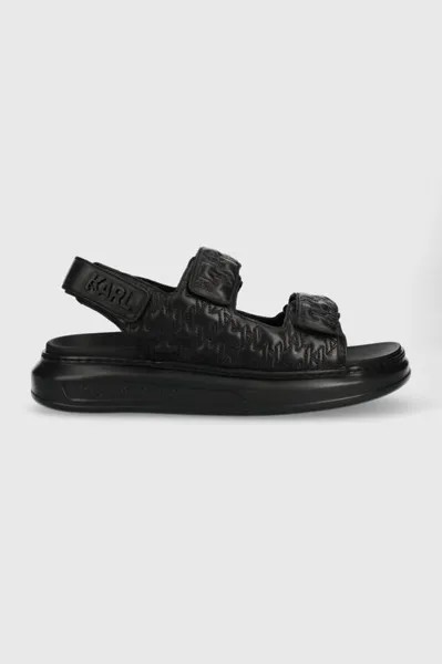 KAPRI МУЖСКИЕ кожаные сандалии Karl Lagerfeld, черный