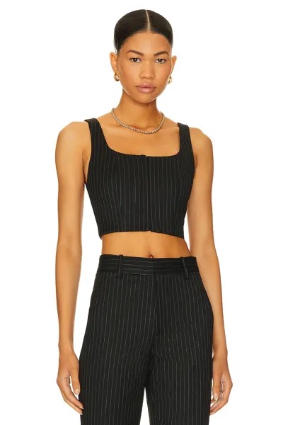 Топ Alice + Olivia Breslin Boned Corset, цвет Black Pinstripe