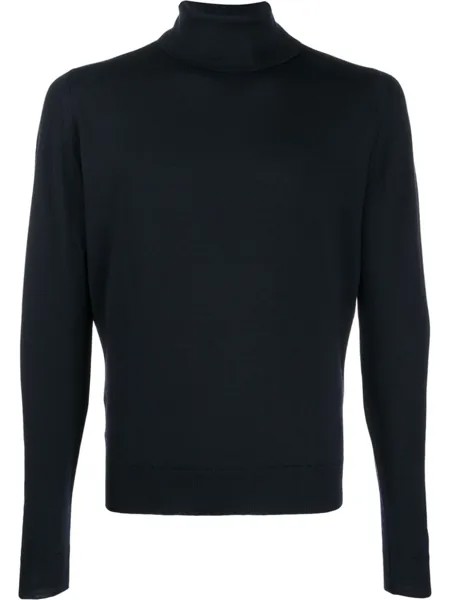 John Smedley джемпер Connell с высоким воротником, синий