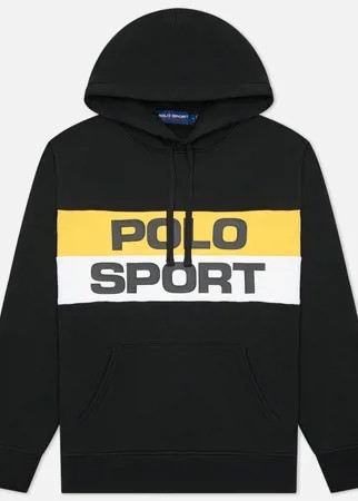 Мужская толстовка Polo Ralph Lauren Polo Sport Colour-Blocked Fleece Hoodie, цвет чёрный, размер M