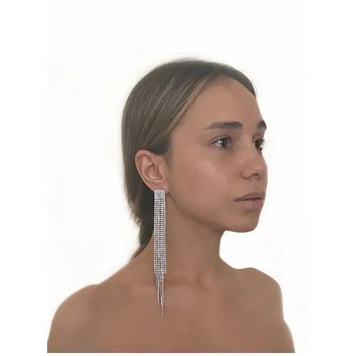 Серьги , бижутерный сплав, подарочная упаковка, серебряный
