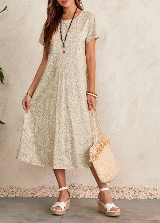 Платье-туника с цветочным принтом