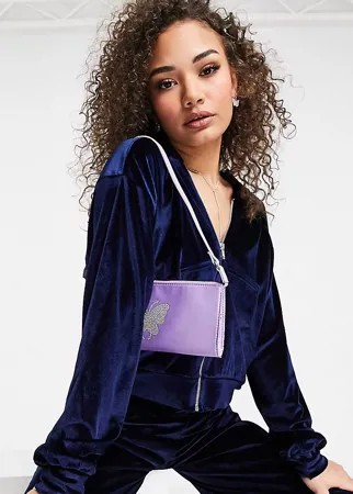 Эксклюзивный темно-синий велюровый худи на молнии (от комплекта) Fashionkilla-Голубой