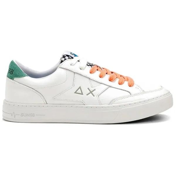 Кроссовки SUN68 Skateboarding Shoes Men Low-top White / Grass Green, зеленый