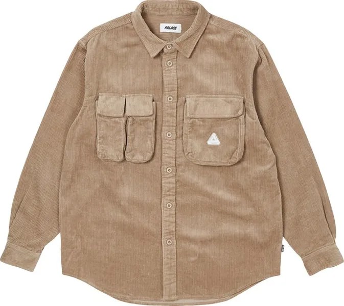 Рубашка Palace Cargo Cord Shirt 'Stone', коричневый