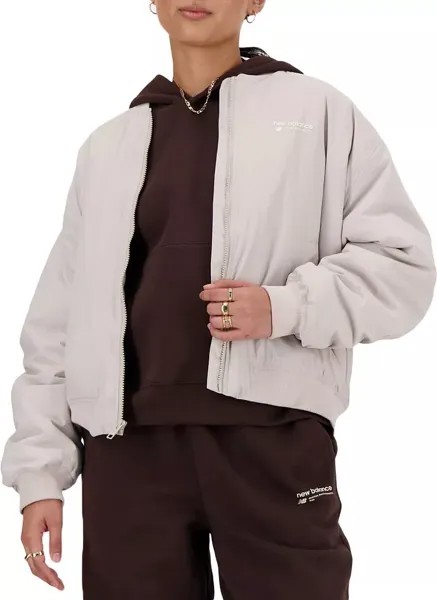 Женская тканая куртка-бомбер с линейным узором New Balance Heritage