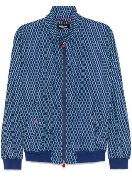 Kiton бомбер с принтом, фиолетовый