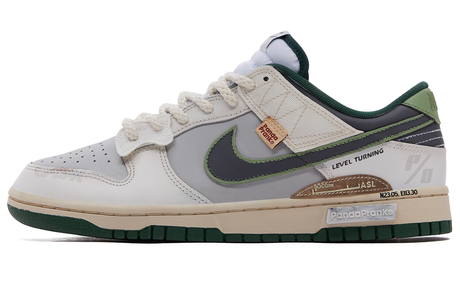 Кроссовки Nike Dunk Skateboarding Shoes Unisex Low-top Black/grey/green, зеленый