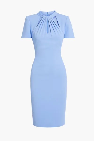 Платье из крепа с вырезами Badgley Mischka, светло-синий