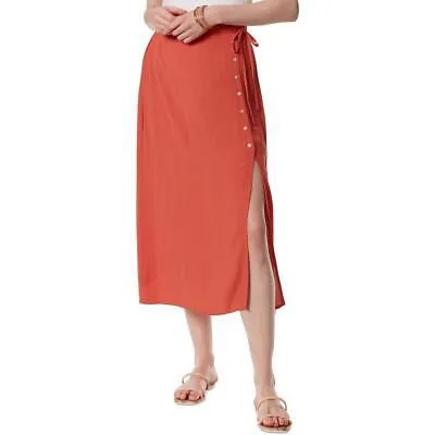 Jessica Simpson Женская оранжевая повседневная юбка миди на пуговицах с жатой отделкой XS BHFO 0010