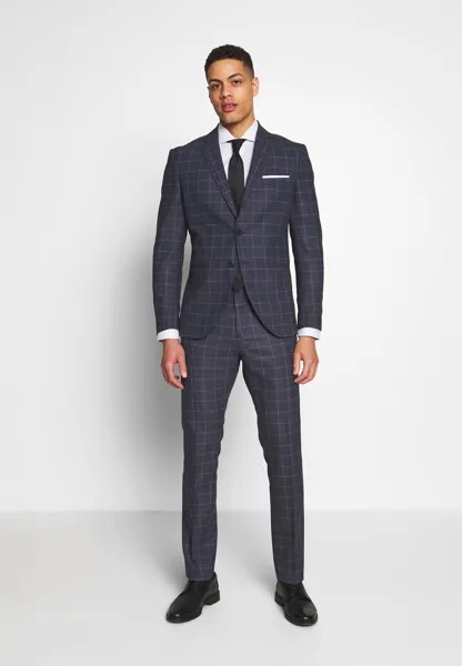 Костюм SLHSLIM MAZEAIR CHECK SUIT Selected Homme, цвет dark blue/white