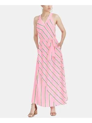 RACHEL ROY Женское розовое полосатое макси-платье без рукавов с V-образным вырезом Размер: XS