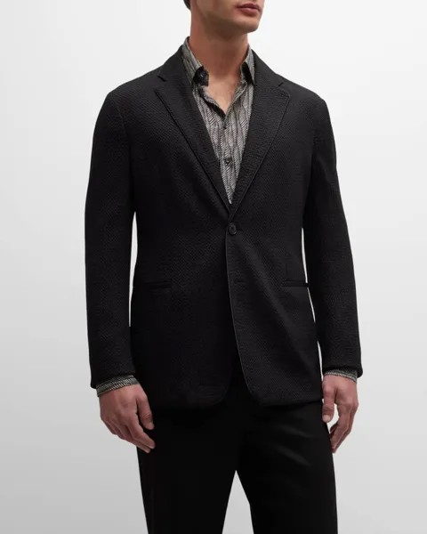 Мужское спортивное пальто из жаккарда в тон Giorgio Armani